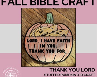 Thankful Pumpkin Bible Craft | Sunday School Homeschool VBS Activity | Christian Kids' Paper Craft | Printable Craft | Instant Download