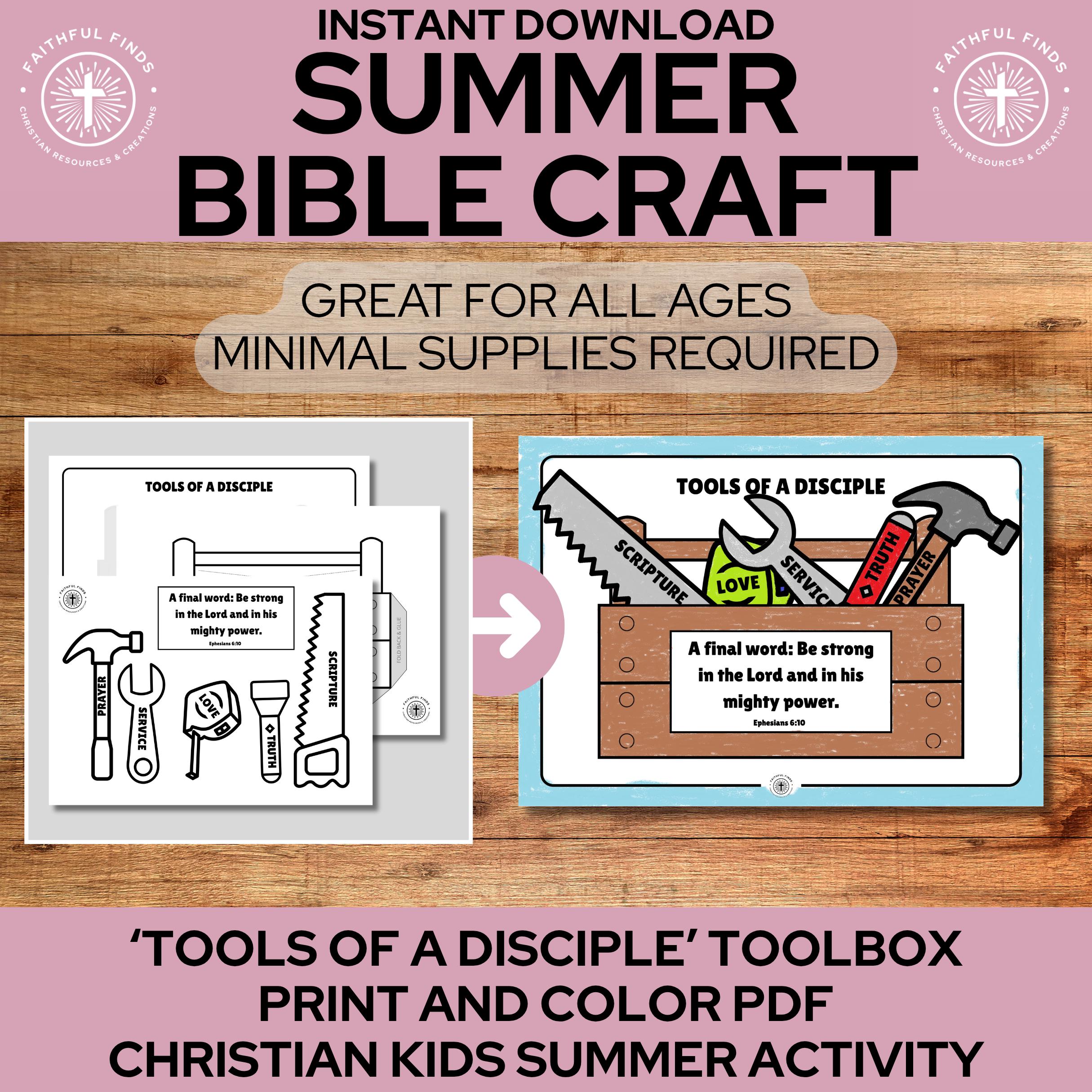 Tools of a Disciple | Bible Craft Activity Printable | Homeschool ...
