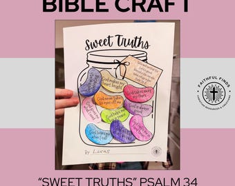 Sweet Truth "Taste and See" Psalm 34 Bible Craft Activity Printable | Homeschool Sunday School VBS (Digital Download)