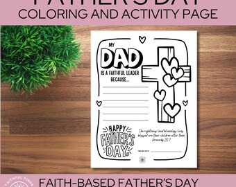 Faith-Based Father's Day | Bible Craft Activity Printable | Homeschool Sunday School VBS (Digital Download)