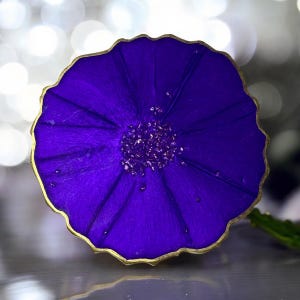 Coasters Dark Plum Purple with Gold Accents, Handmade Epoxy Resin Coasters