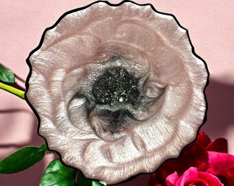 Coasters Pearl Pink and Slate Grey, Handmade Epoxy Resin Coasters
