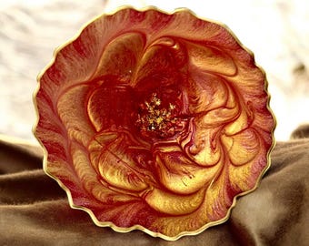 Coasters Handmade Epoxy Resin Coasters Peach and Rose Goldl
