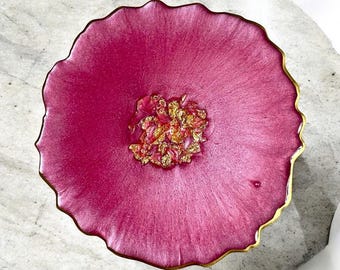 Coasters Creamy Pink and Gold Handmade Epoxy Resin Coasters