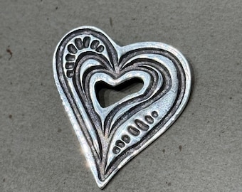 Fine Silver Heart Pendant Necklace Handcrafted Bohemian Jewelry Birthday Gift for Her