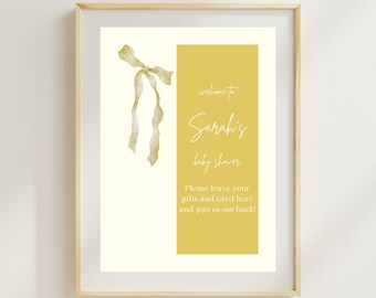 Elegant Yellow Baby Shower Welcome Sign