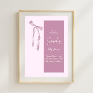 Elegant Pink Baby Shower Welcome Sign
