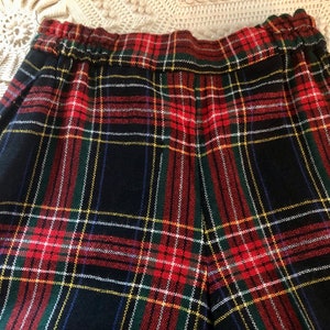 Tartan Plaid Skort Trousers Up Vintage SZ 11/12 Wool or Poly Blend 1960's Style on Campus Wearable Vintage Clothing ILGWU Label Made in USA image 8