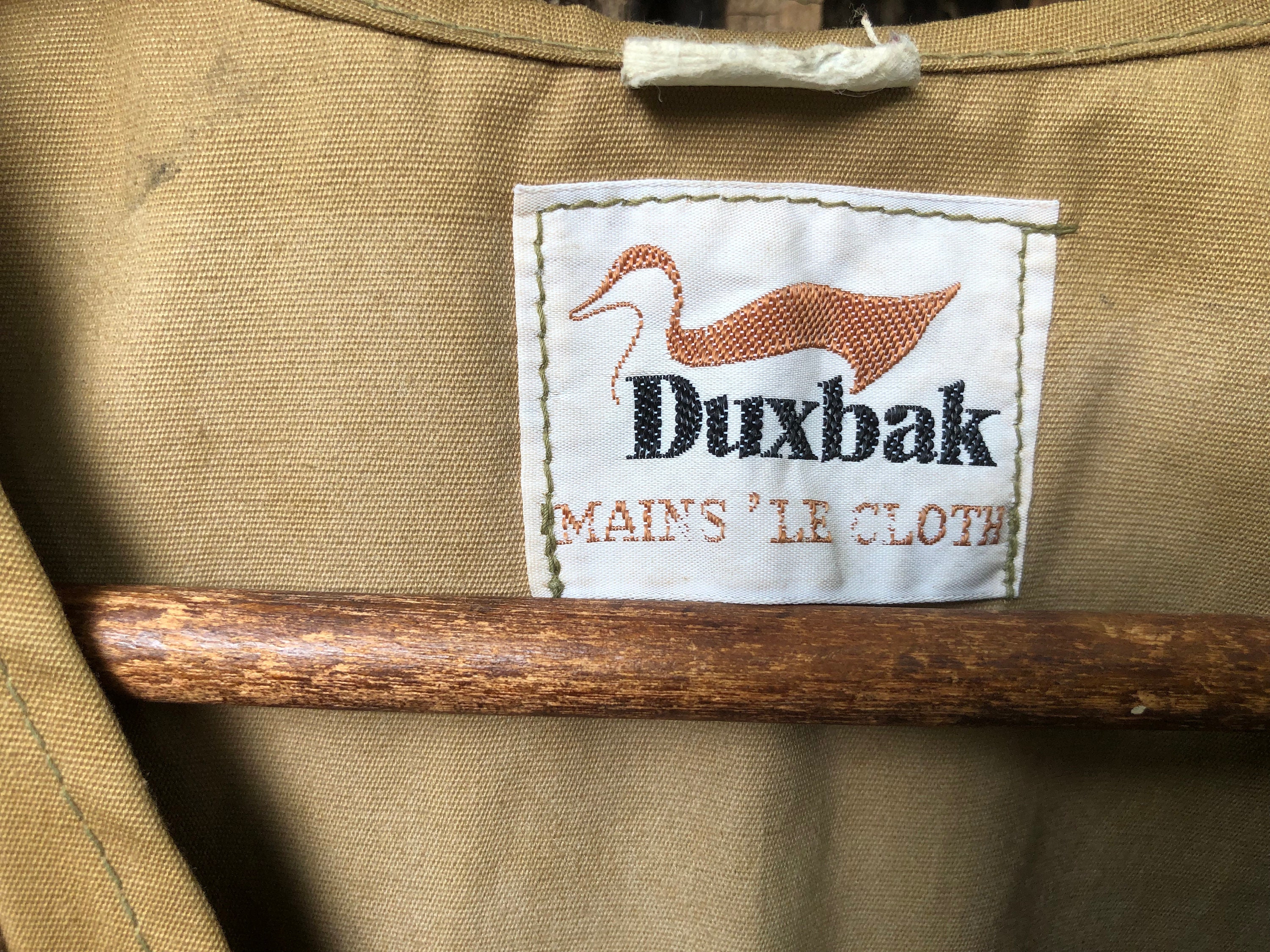 Vintage Duxbak Hunting Vest Canvas Metal Zip Leather