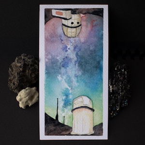 Via Lattea ad acquerello, stampa di illustrazioni