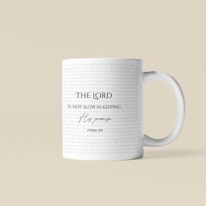 Christian Ceramic Mug, 2 Peter 3:9, Religious Coffee Cup, Bible Verse Mug, Inspirational, Christian Gift image 2