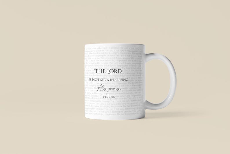 Christian Ceramic Mug, 2 Peter 3:9, Religious Coffee Cup, Bible Verse Mug, Inspirational, Christian Gift image 2