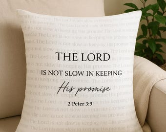 Square Pillow with Bible Verse Design, Christian Decor, Religious Pillowcase, Scripture Cushion, Inspirational Throw Pillow, Religious Gift