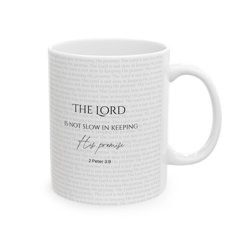 Christian Ceramic Mug, 2 Peter 3:9, Religious Coffee Cup, Bible Verse Mug, Inspirational, Christian Gift image 3