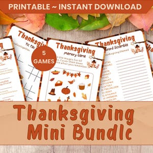 Thanksgiving Games Mini Bundle | Fall Printables | Autumn Activity Sheet | Printables for kids | Digital Printables