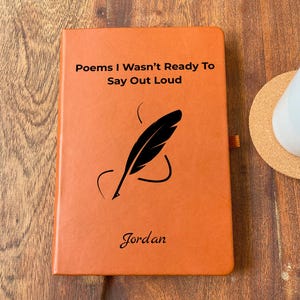 Journal de poésie personnalisé - Cadeau poèmes que je n'étais pas prêt à dire à voix haute, carnet de notes en cuir personnalisé pour écrivains, poètes et esprits créatifs