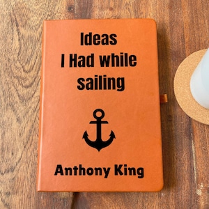 Personalised Sailing Gift, Ideas I Had While Sailing Anchor Tray, Nautical Boat Captain Gift, Custom Leather Catchall, Yacht Lover