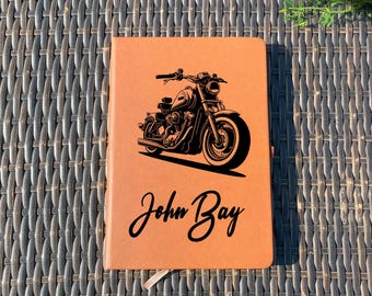 Motorcycle travel Leather Journal | motorcycle diary Gift personalized leather journal | motorbike logbook | motorcycle maintenance log