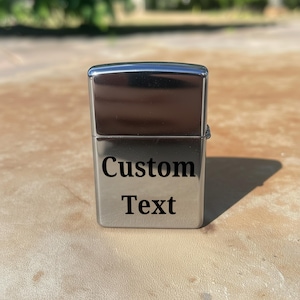 Personalized Engraved Lighter: Custom Text Zippo Style Gift