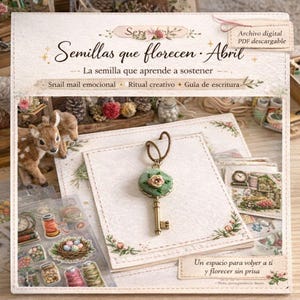 Semillas que Florecen Abril PDF | Ritual creativo y escritura consciente | Guía bordado flores | Snail mail digital | Desarrollo personal