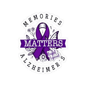 Naklejki Kiss-Cut na rzecz świadomości choroby Alzheimera - wsparcie, pamięć, prezenty, dekoracje, kampania informacyjna