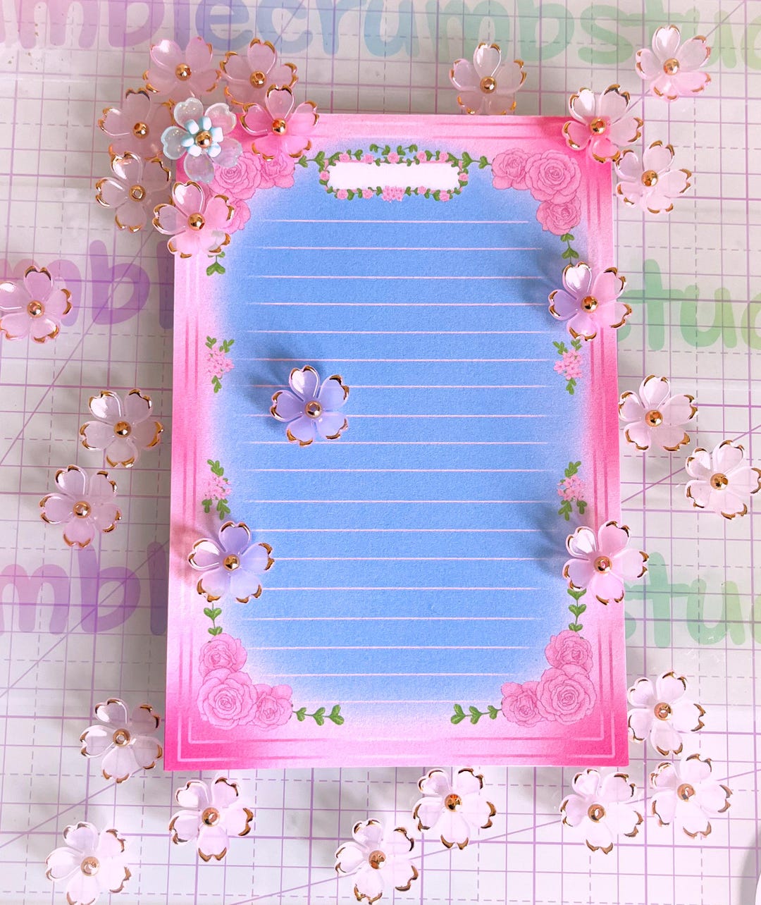 Rose Garden Notepad - Etsy