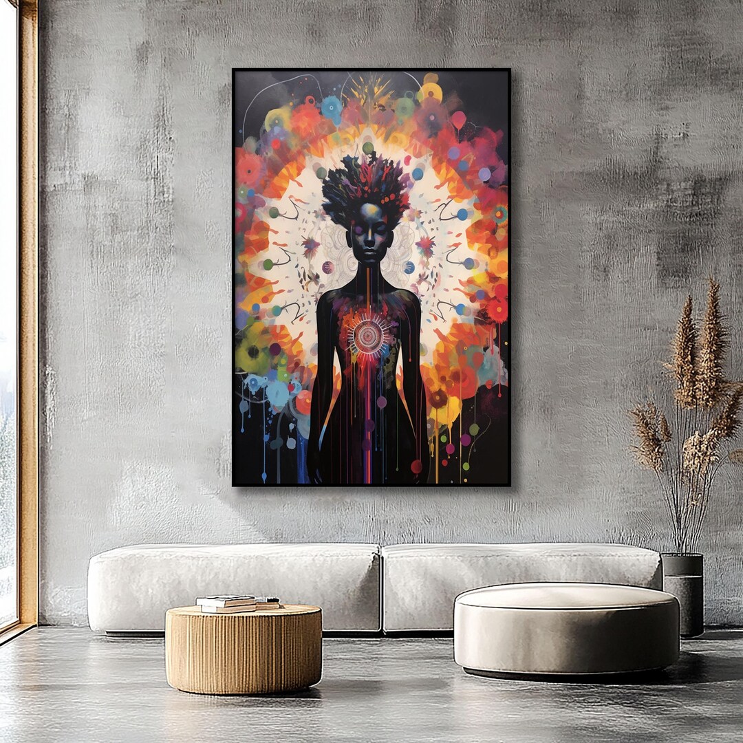 Abstract Woman Portrait Oil Painting: Textured Colorful Art - Etsy