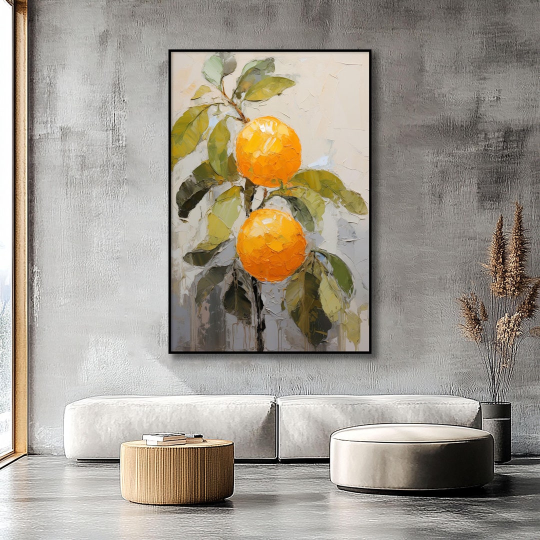 Hand-painted Orange Oil Painting: Textured Abstract Art on Canvas - Etsy