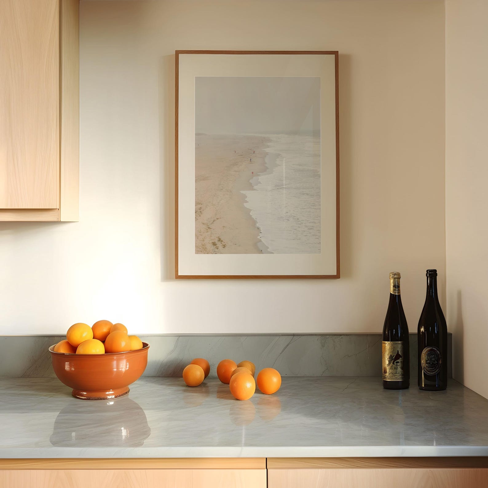 Vertical Wood Framed Coastal Wall Art | Seascape Art Poster | Beach ...