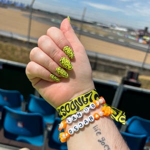 Lando Norris Nails Helmet Replica Landostand Mclaren Press on