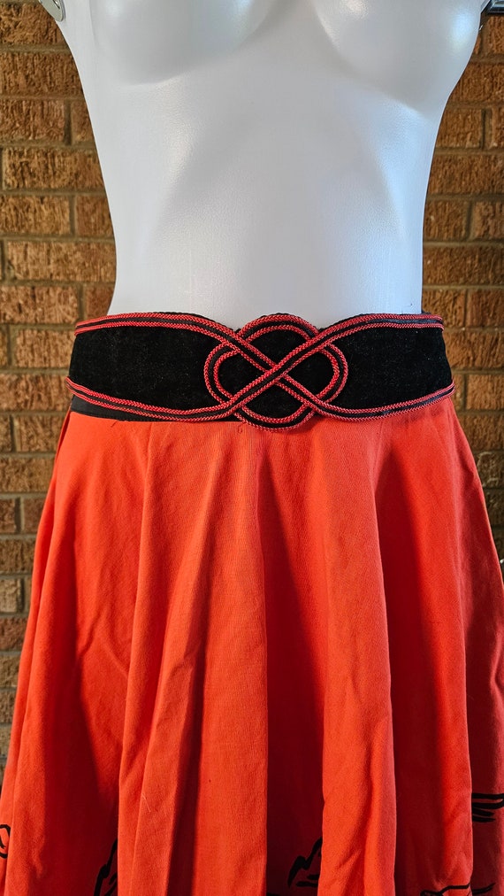 50s Black and Red Velvet Tie Belt