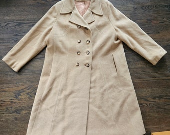 1960s Genuine Camel Trench Overcoat Size XL