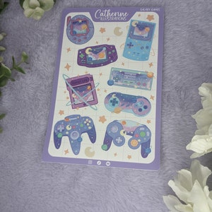 Celestial Gaming Stickers for Laptop Decals, Gamer Nerd Gift Ideas, Gaming Sticker Sheet Gift for Gamers, Personalized Gaming Sticker