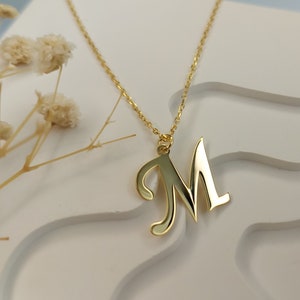 14K Gold Initial Necklace, Custom Letter Necklaces Personalized Gifts for Bridesmaid Name Jewelry Handmade Gifts for , Minimal Letter Charm