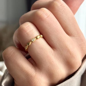 14k Diamond Half Eternity Ring, Solid Gold, Stackable Wedding Ring, Pear Shape Set, Rose, White, Yellow Gold, Gift for Wife, Josephine