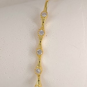 14k Gold Bezel Setting Diamond Bracelet / Diamond Bracelet for Women / 14k Gold Solitaire Diamond Bracelet / Gift for Her