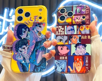 Niedliche Anime Cartoon Handyhülle für iPhone 17 16 E 15 14 13 12 Pro Max Samsung S25 S24 FE S22 S23 Plus S26 Ultra A15 Google Pixel 8 9 10 Hüllen