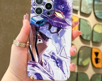 Funda para teléfono con diseño de robot anime para iPhone 17 16 15 14 13 12 Pro Max, Samsung S25 S24 S25 FE S21 S22 S23 Plus S26 Ultra A35 y Google Pixel 8 9 10.