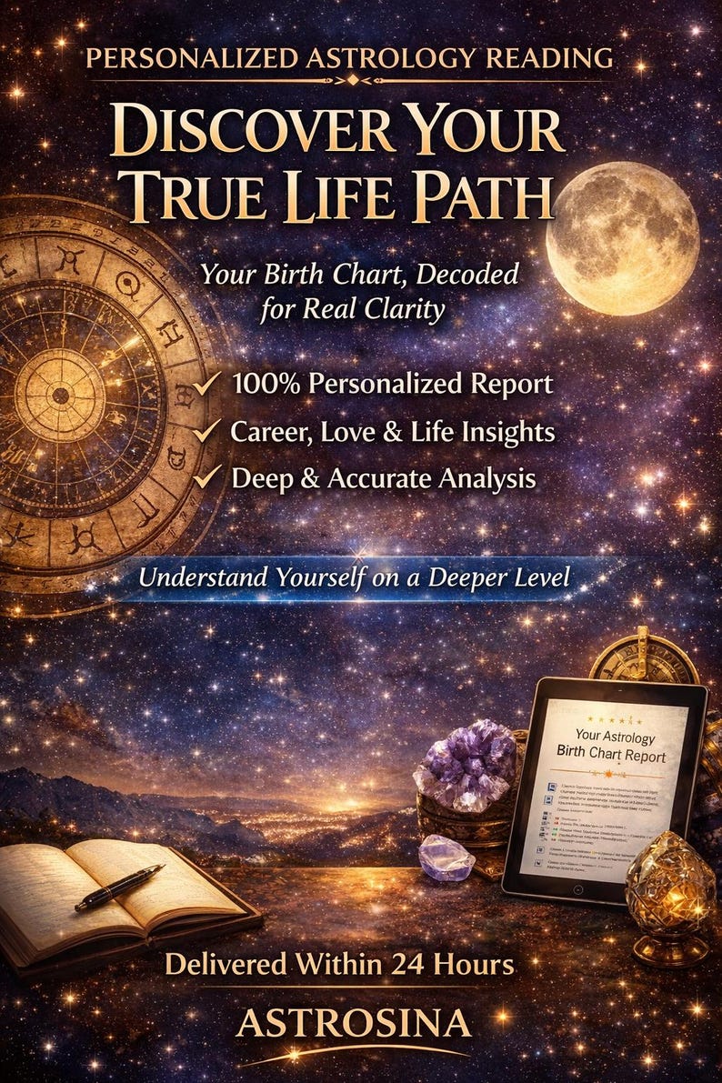 Personalized Astrology Birth Chart Reading PDF – In-depth Natal Chart ...