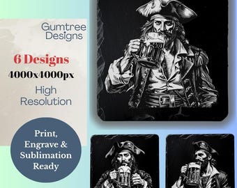 Piratöl SVG | Nautiska lasergraveringsdesigner, underlägg (digital nedladdning)