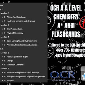 OCR A A-Level Chemistry A* Complete Anki Flashcard Deck (Includes Required Practicals)*