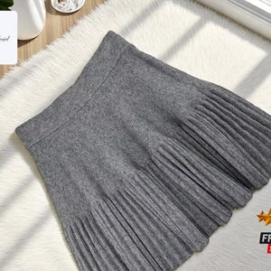 Knit 2 Piece Skirt Set | Women’s Crop Top & Ruffle Skirt | High Waist A-Line Mini | Cozy Fall Winter Outfit | Casual Chic Look