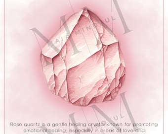 Arte de parede digital de quartzo rosa