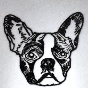 Boston Terrier 4x4 Embroidery Design