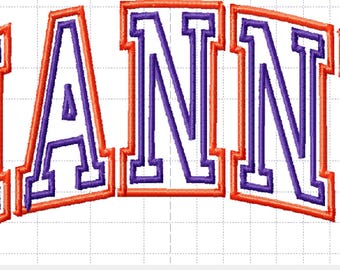 Arched Nanny double varsity  Applique Embroidery Design
