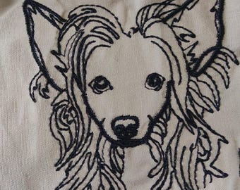 Chinese Crested Dog 4x4 or 6x10Embroidery Design