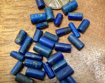 Lapis lazuli tube beads