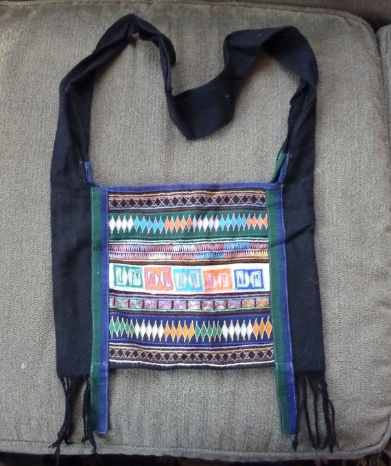 Hand embroidered shoulder bag, Thailand