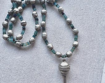 Roman glass and antique Afghani silver beads