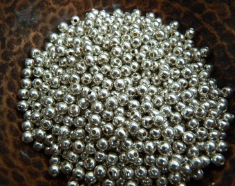 3mm sterling brite beads,50 pcs